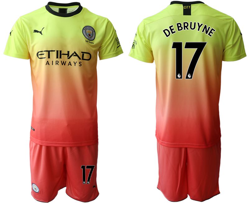 Men 2019-2020 club Manchester City away #17 yellow Soccer Jerseys